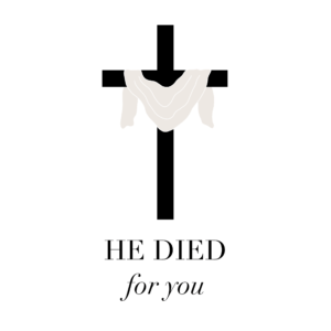 Postkarte „he died for you“